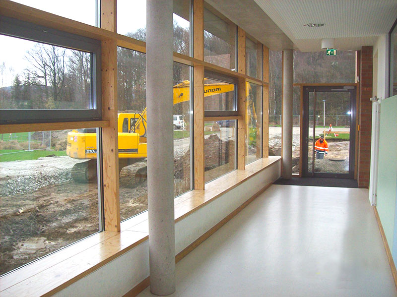 Glas/ Holz/ Aluminium Eingangsbereich